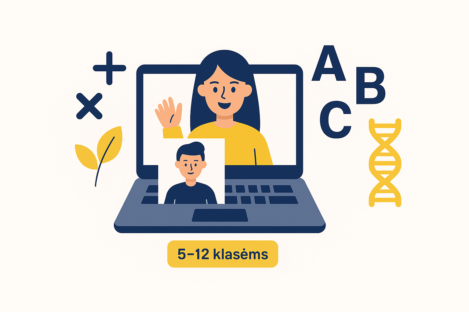 Korepetitoriai – nuotolinės pamokos 5–12 klasėms: lietuvių, matematika, anglų, biologija