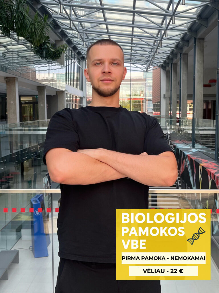 Biologijos korepetitorius, vedantis privačias biologijos pamokas 10–12 klasių mokiniams